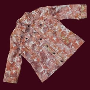 Christopher & Banks Floral Button Front Jacket Size Large